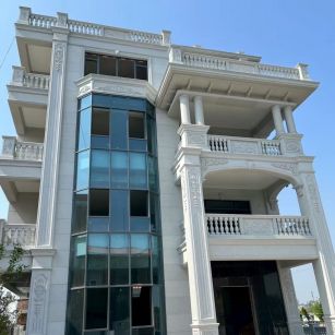 嘉峪关 芝麻白花岗岩别墅外墙干挂效果展示