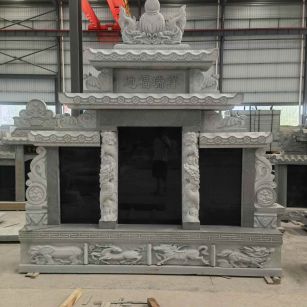 嘉峪关 芝麻灰高档墓碑、土墓，一套也支持定做