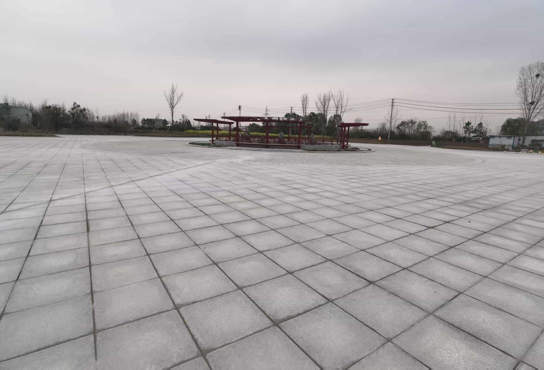 嘉峪关 芝麻白火烧面-公园广场地铺效果