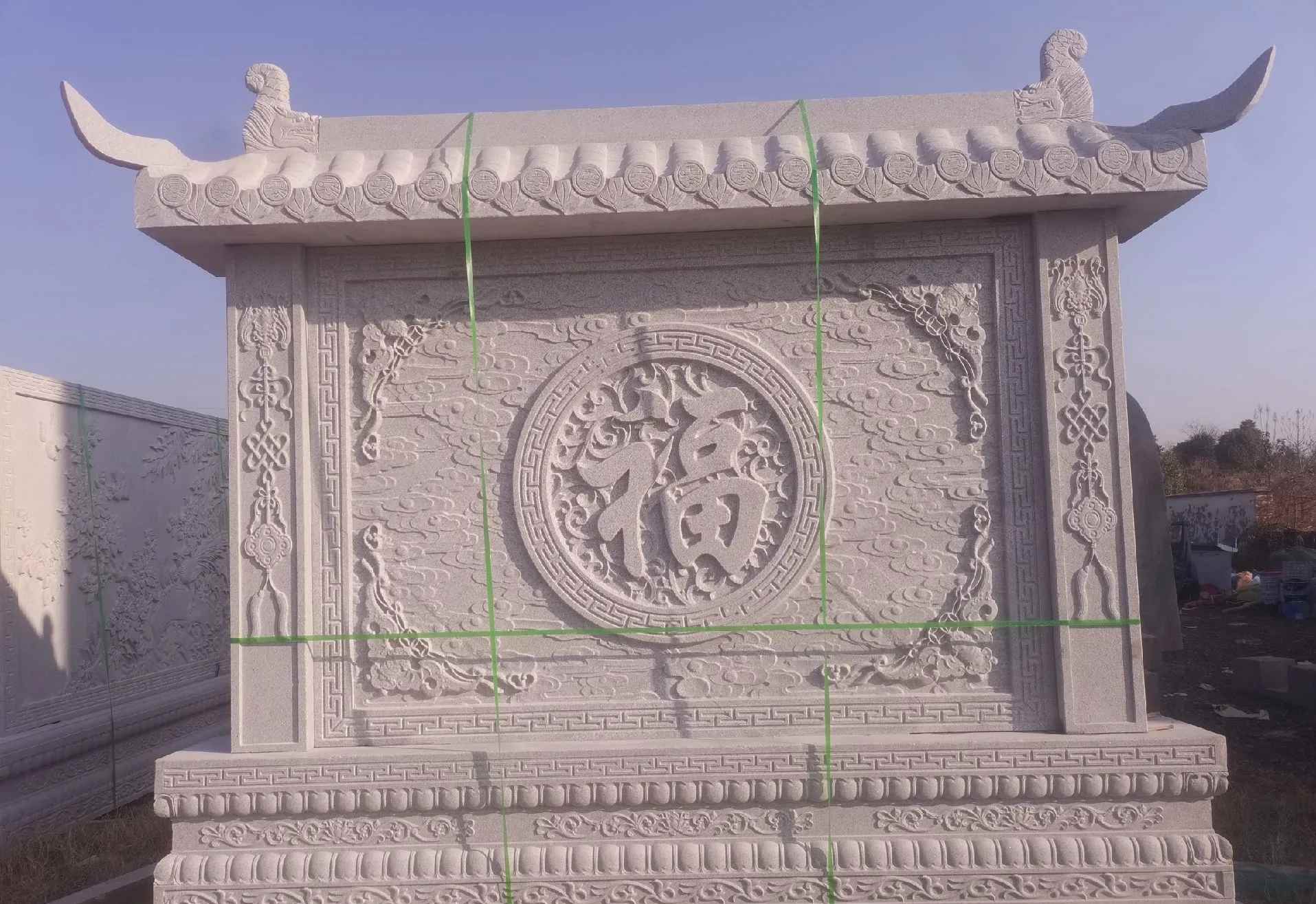 嘉峪关 芝麻白花岗岩屏风，照壁，影壁